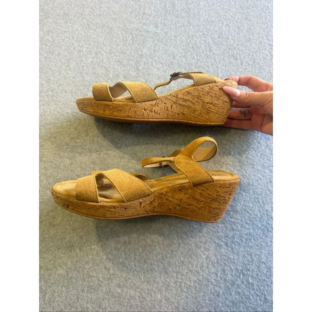 Sundance tan suede wedge sandals 39 - Picture 6 of 9